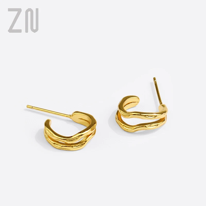 

ZN New Fashion C Shape Vintage Earrings for Women Girl Trendy Geometric Europe and America Simple Ear Accessories Jewelry Gifts