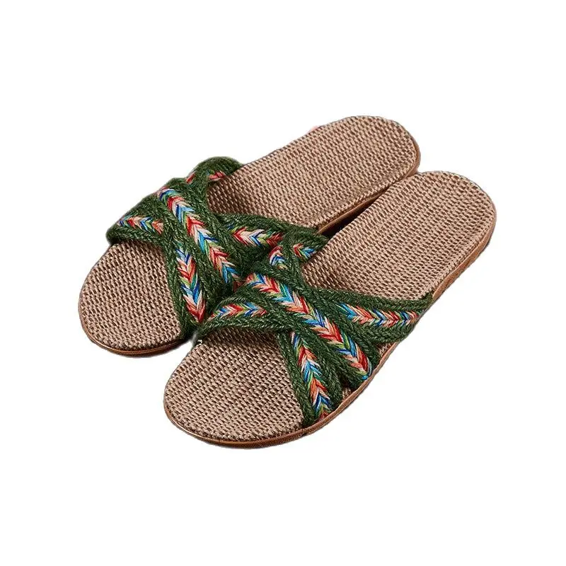 Suihyung/тапочки льняные для женщин и мужчин Летняя домашняя обувь с поперечным