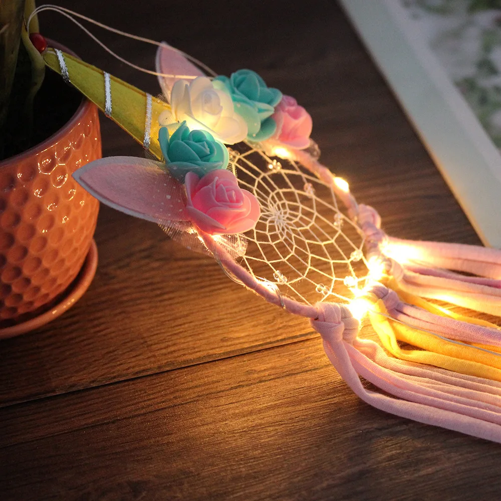 Новинка светодиодные красочные перья Ловцы снов скандинавские ветряные