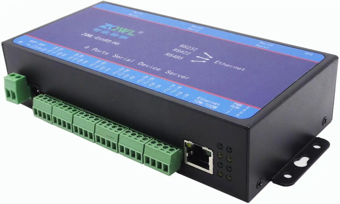 6 последовательных портов сервера/RS232/RS485/RS422 к сети/Modbus TCP/RTU модуль датчика |