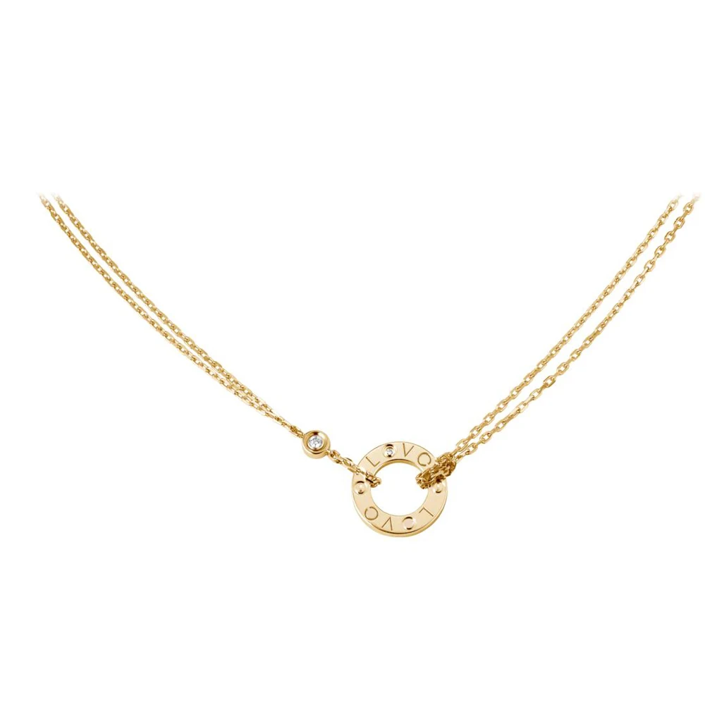 

Classic Single Stone Screw LOVE Necklace for Women Girl Slide Pendant Neckalce Collars Collier Femme 316L Titanium Steel Jewelry