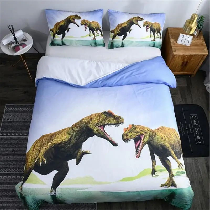 2020 3D Digital Printing Bedding Set Large Dinosaur Duvet Cover Bed Set Bedclothes 3pcs Bed Linenset Nordic Home Textile