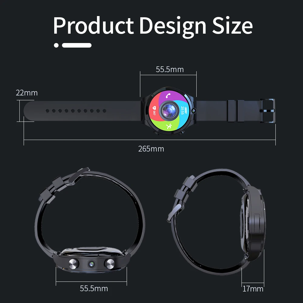 

LOKMAT APPLLP 4 Smart Watch Phone Android 10.7 Wifi Dual Camera Full Round Touch 4G Smartwatches Men RAM 4G ROM 128G GPS Watch