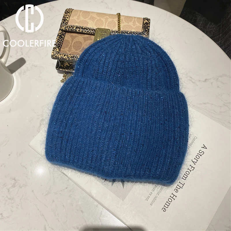 

Men's Beanies And Women's Warm Wool Hats Keep warm Rabbit Fur Adult Caps Cashmere Knitted Hats Winter Hats Solid Color AC2102