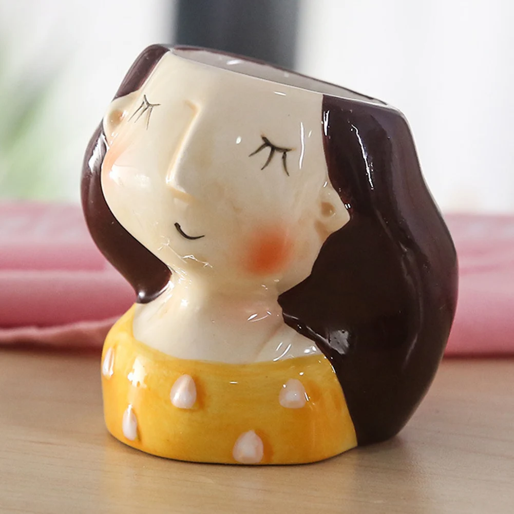 Милые девушки резьба цветочный горшок мультфильм сочные ящик для комнатных