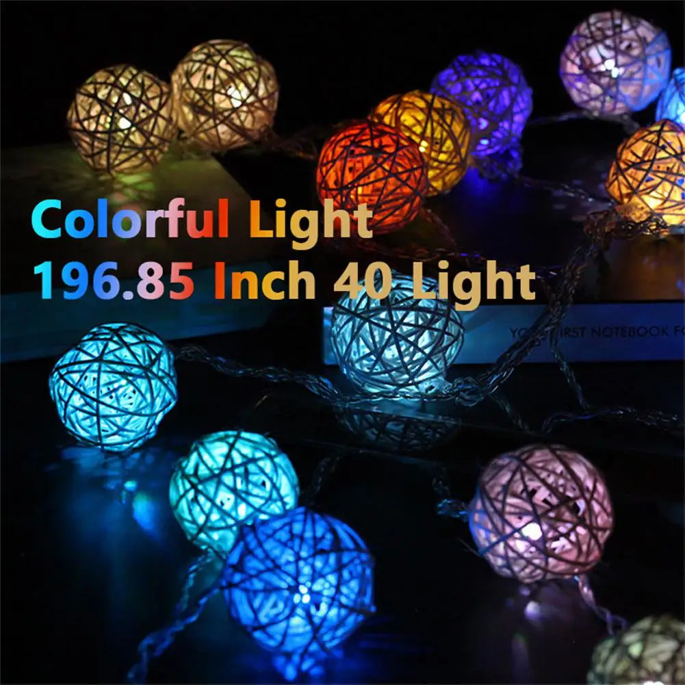 

40 LED Sepak Takraw Garland String Lights Christmas Fairy Lighting Strings For Outdoor Holiday Wedding Xmas Party Home Decor New