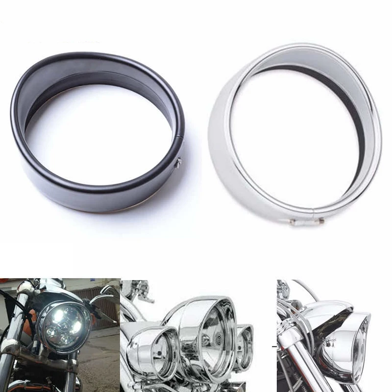 Мотоцикл 5-3/" светодиодный круглый налобный фонарь для Harley Sportster 1200 XL хром 5,75 дюймов H4 светодиодный налобный фонарь для мотоцикла