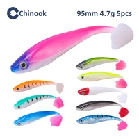 chinook soft bait lure 3d 95mm 5pcs wobblers worm fishing silicone fish artificial bait fishing