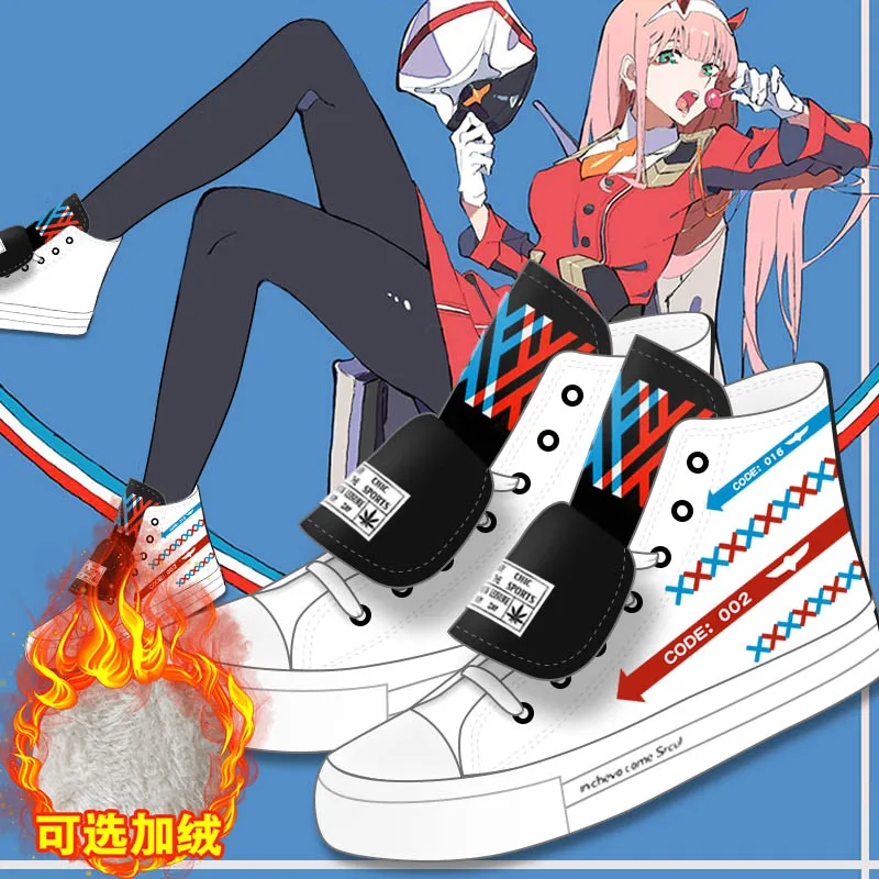 Аниме DARLING in the FRANXX 02 Косплей холщовая обувь для учеников осенне зимние ботильоны