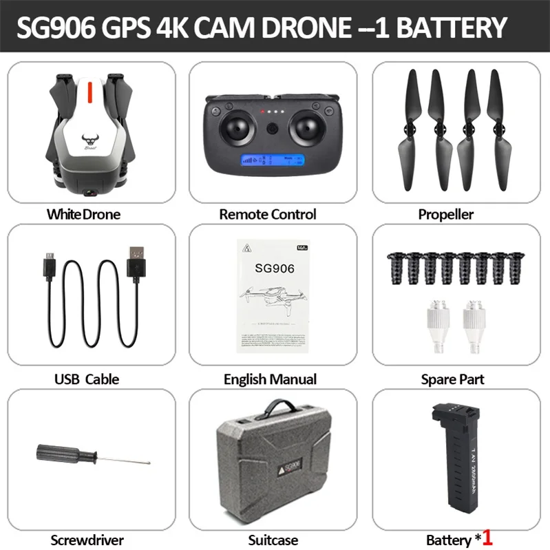 white 1B SG906 мини-Дрон gps 5G Wi-Fi FPV RC zangao Selfie 4 K бесщеточный Дрон com Câmera HD RC Квадрокоптер dobravel Dron VS VISUO XS809 - Цвет: white 1B