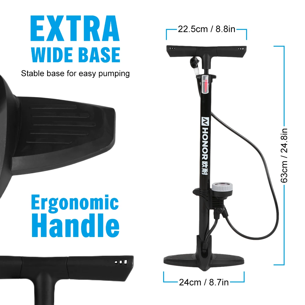 Велосипедный воздушный насос портативный с двойным клапаном высокого давления