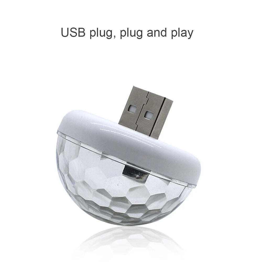 Мини USB Красочный атмосферный светильник для автомобиля вечерние DJ LED RGB
