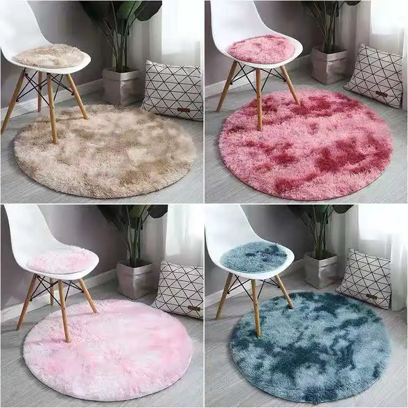 

Tie Dye Carpet Plush Floor Fluffy Mats Bedside Area Rug for Living Room Gradient Non-slip Kids Room Soft Rugs