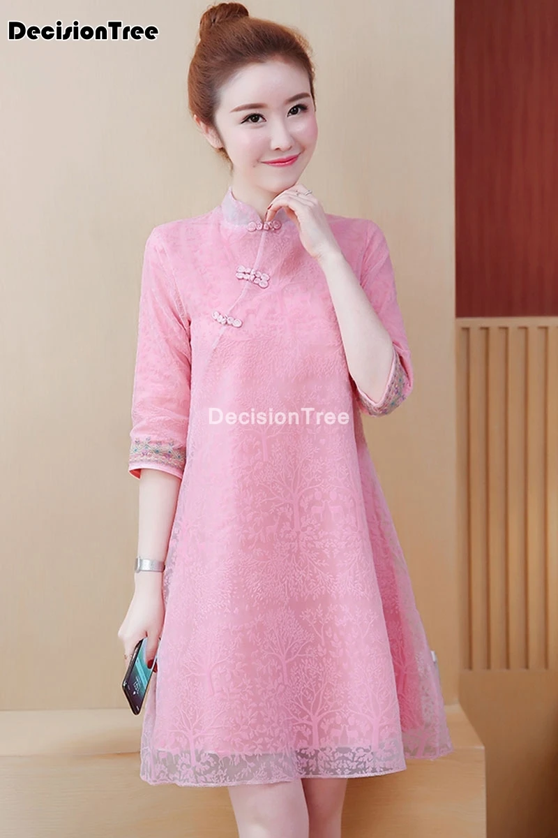 

2021 chinese dress women cheongsam lace hollow out qipao mesh dresses chinese ladies prom dress gowns chinese wedding dress