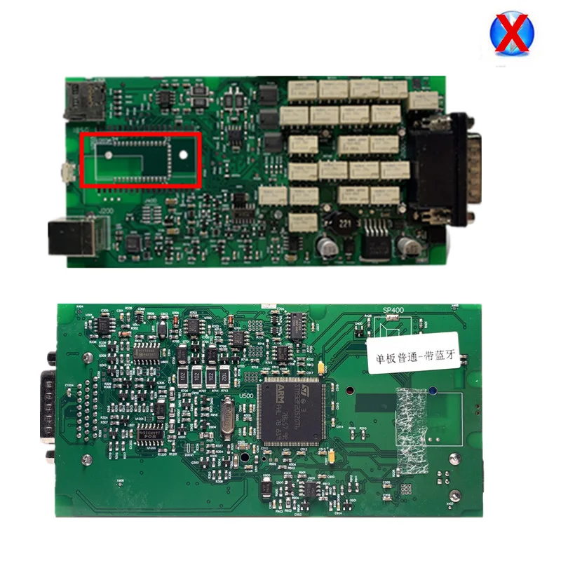 Зеленый одноплатный PCB vci TCS с bluetooth. R3/. R1 PRO Multidiag для автомобилей грузовиков диагностический инструмент - Цвет: TCS  No  bluetooth