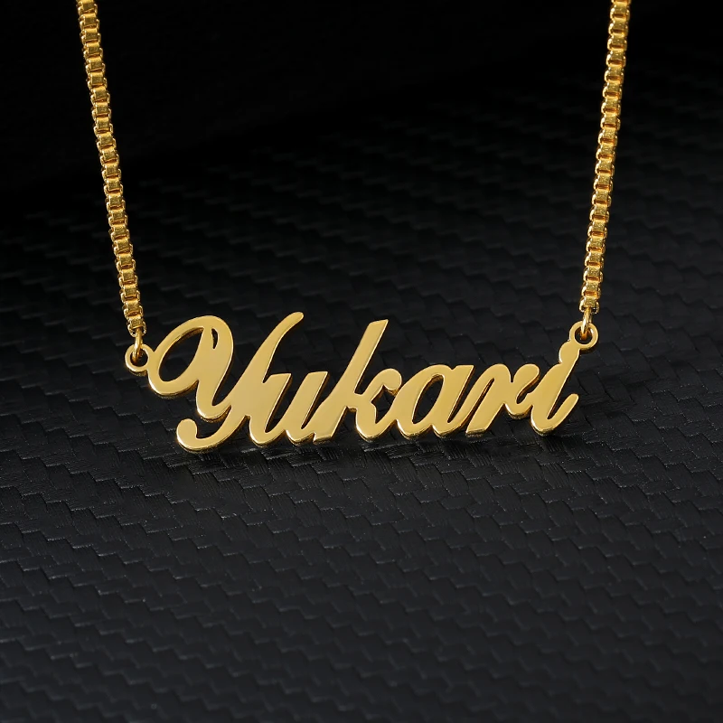 Custom Name Necklaces Personalized Necklace Jewelry For Women Men Gold stainless steel Box Chain BFF | Украшения и аксессуары