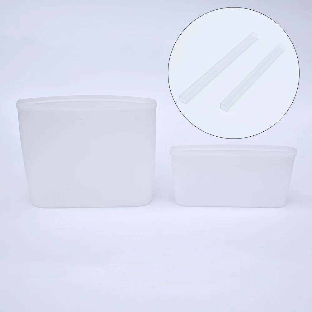 2pcs White Bags 3 шт силиконовые контейнеры для хранения еды на молнии герметичные контейнеры Топ многоразовые стоьте вверх закрывать мешок чашки дропшиппинг - Цвет: 2pcs White Bags
