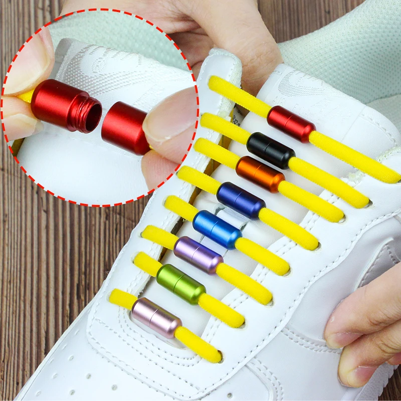 

1Pair New Movement Elastic Locking Shoelace No Tie Shoelaces Special Creative Kids Adult Unisex Sneakers Shoes Laces strings