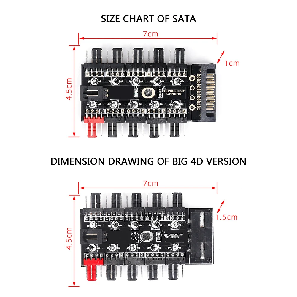 1 до 10 4 Pin PWM охладитель вентилятора концентратор сплиттер SATA/большой 4D 12V