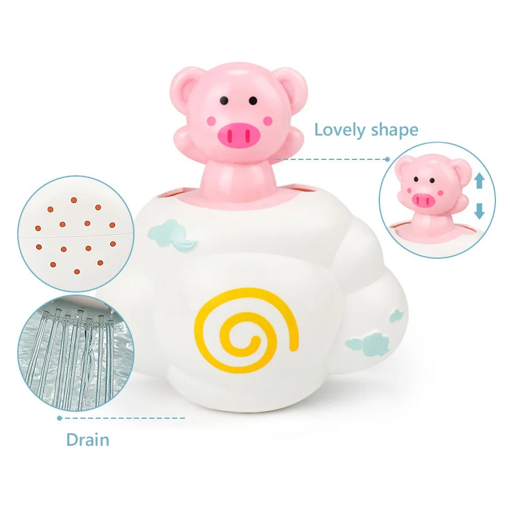 Baby Cartoon Pig Bear Elephant Water Spray Sprinkle Cloud Bathing Play Toy Gift Kids Play Water toys Intelligence Develop Toys