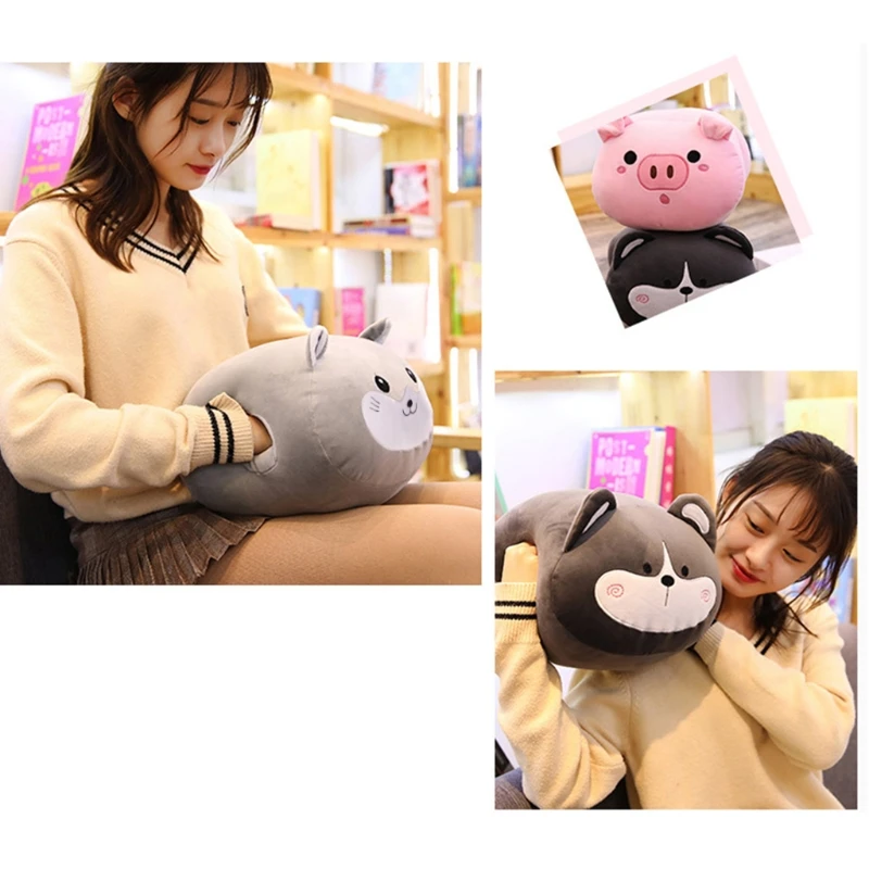 

Cute Animal Pig Bear Hand Warmer Pillow Winter Soft Plush Doll Stuffed Toy Gift