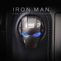 one key start protective cover two color iron man car ignition ring metal button cool decoration