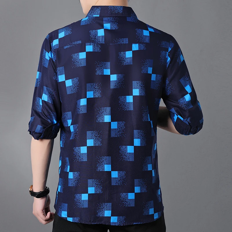 Рубашка LIFENWENNA в клетку мужская мода новинка 2022 осенняя Повседневная рубашка с