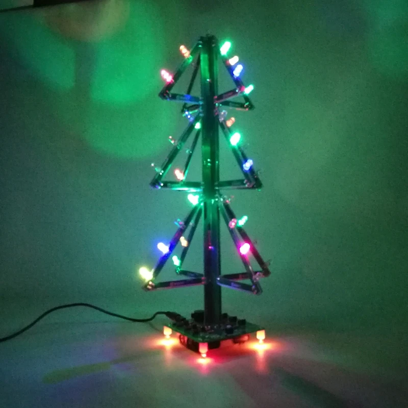 

DIY Music Christmas Tree Soldering Kit Flashing LED 3D Xmas Tree Electronic Set QXNF