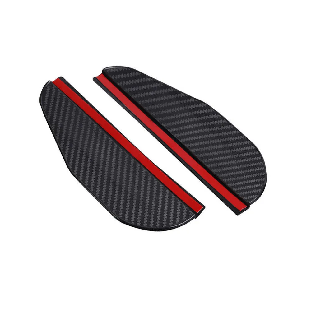 

2pcs Car Side Rear View Mirror Rain Eyebrow Visor Carbon Fiber Look Sun Shade Snow Guard Weather Shield Cover Auto Accessories