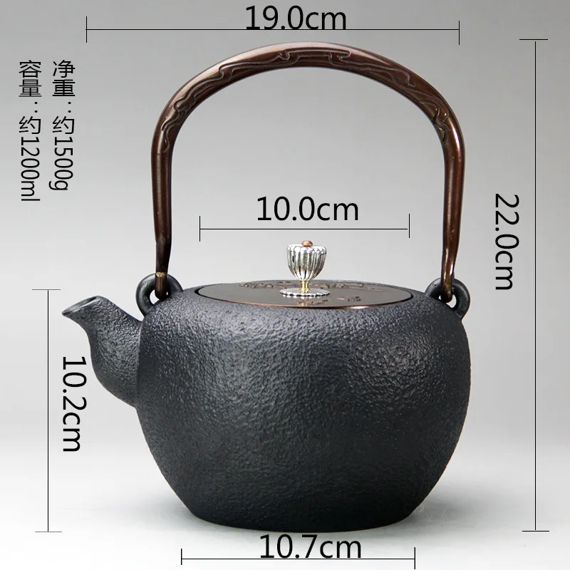 Японский высококлассный позолоченный Железный чайник без покрытия чугунный для