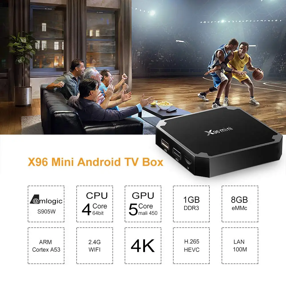X96 Мини Android 7,1 ТВ приставка с 1 год NEO Pro IP tv подписка смарт-приставка Amlogic S905W 2,4 ГГц WiFi 4K HD медиаплеер