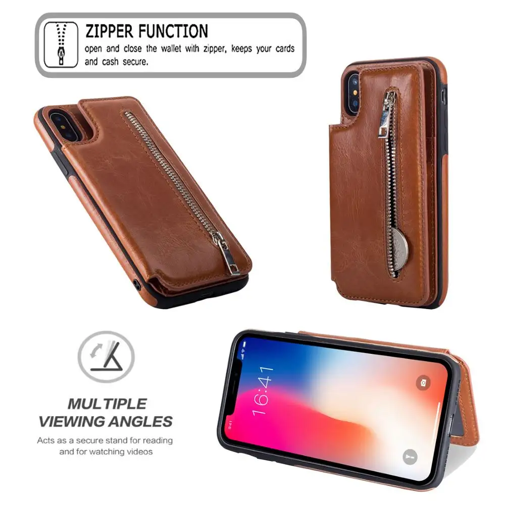 Кожаный чехол для iPhone 11 Pro Max XS XR X 7 8 6 6S Plus|Чехлы-портмоне| |