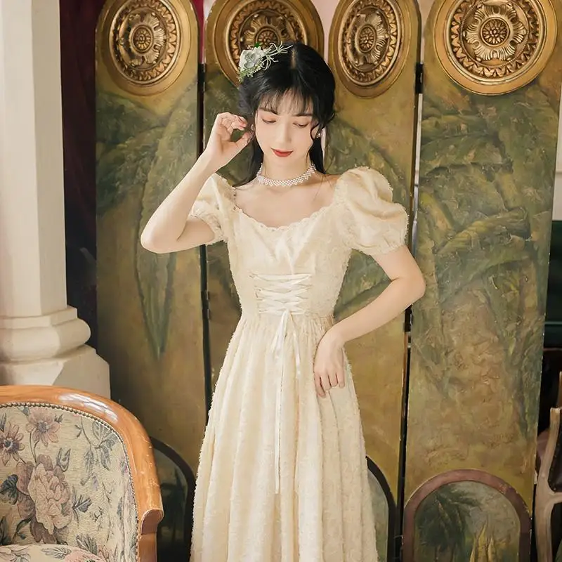 Женское винтажное платье во французском стиле элегантное новое летнее 2020 с