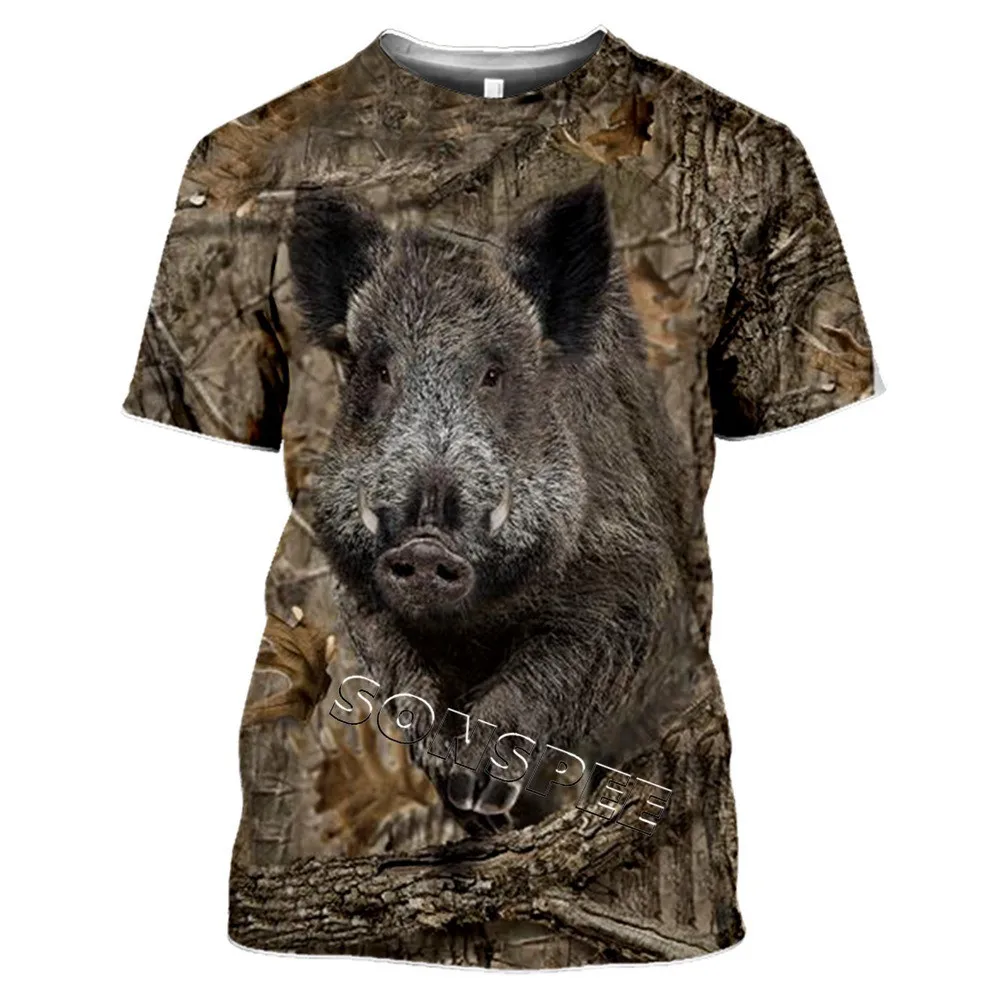 

Summer Hunting Animal Pattern 3D T-Shirts Men'S Fashion Street Clothing Round Neck Short Sleeve Oversized T-Shirt Top 110-6XL