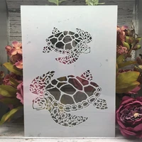 a4 29cm two sea turtle diy layering stencils wall painting scrapbook coloring embossing album decorative template