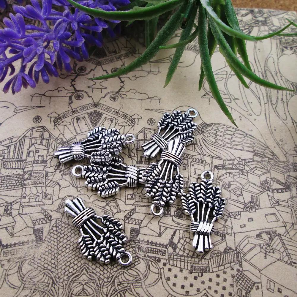 

30 шт. 13*24 мм Античные Серебряные кулоны с пшеничными ушками подвески для самостоятельного изготовления браслетов ожерелий ювелирных издели...