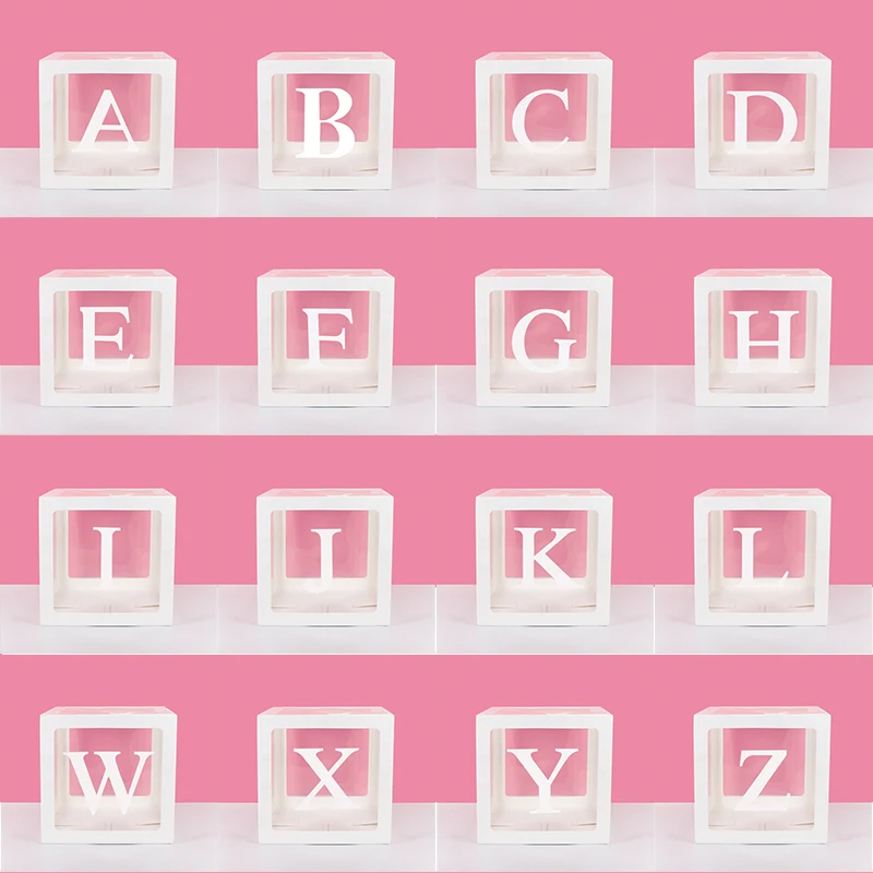 Шкатулка для душа малышей наполненная шариками a-z с буквами фон коробкой детей 1