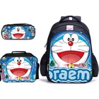 Школьный рюкзак Doraemon для мальчиков и девочек, ортопедический комплект из 3 шт.компл., 16 дюймов, сумка для учебников