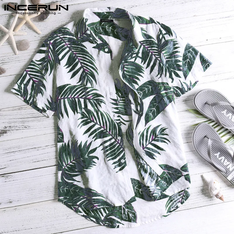 Streetwear Tropical Men Tee Tops Casual Shirt Dress 2020 Hawaiian Red Shirts Loose Cotton Short Sleeve Fashion Hombre Camise | Мужская