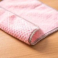 135pcs microfiber coral fleece hand towel super absorbent kitchen towel plush wipe hanging towel