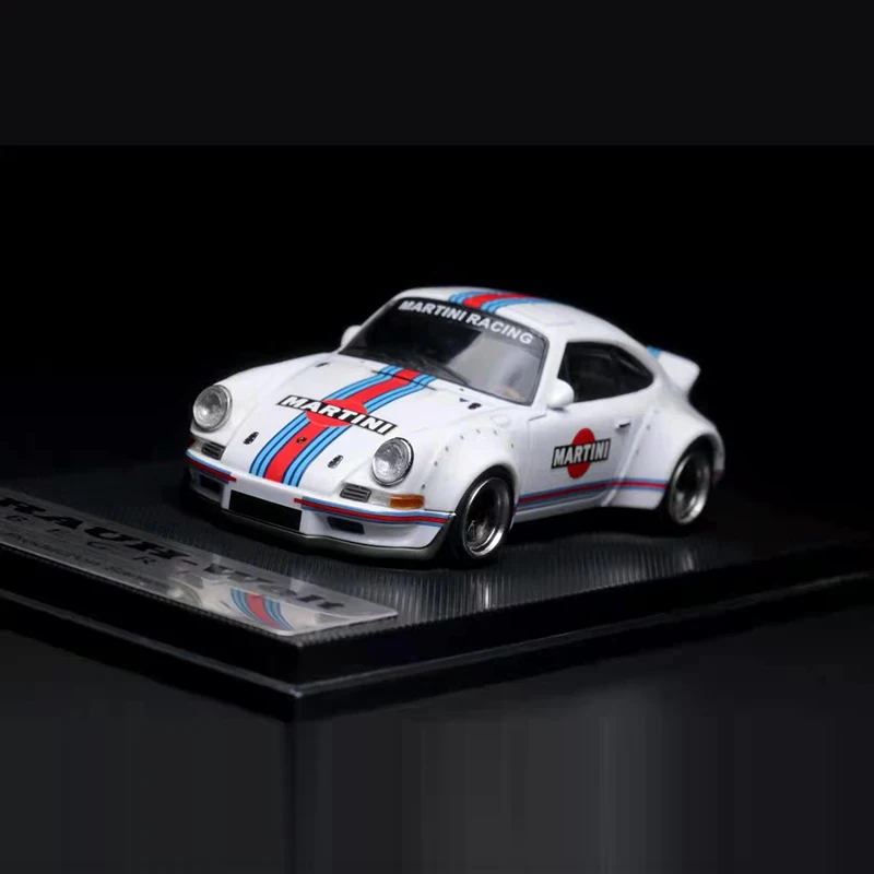 

Модель коллекции 1:64 Porsche RWB 930, модель автомобиля из сплава, литой автомобиль, дисплей-Martini