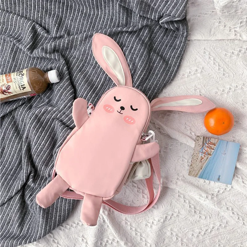 

Nylon Women Luxury Designer Crossbody Bag Kawaii Shopper Bags 2021 High Quality Fashion Bunny Doll Hairball Lolita Shoulder Bags