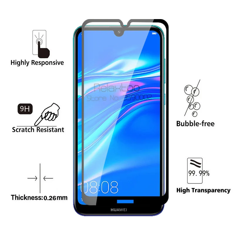 Защитное стекло для huawei y7 2019 защитная пленка на экран Hauwei Huawey pro y 7 7y y72019 y7pro