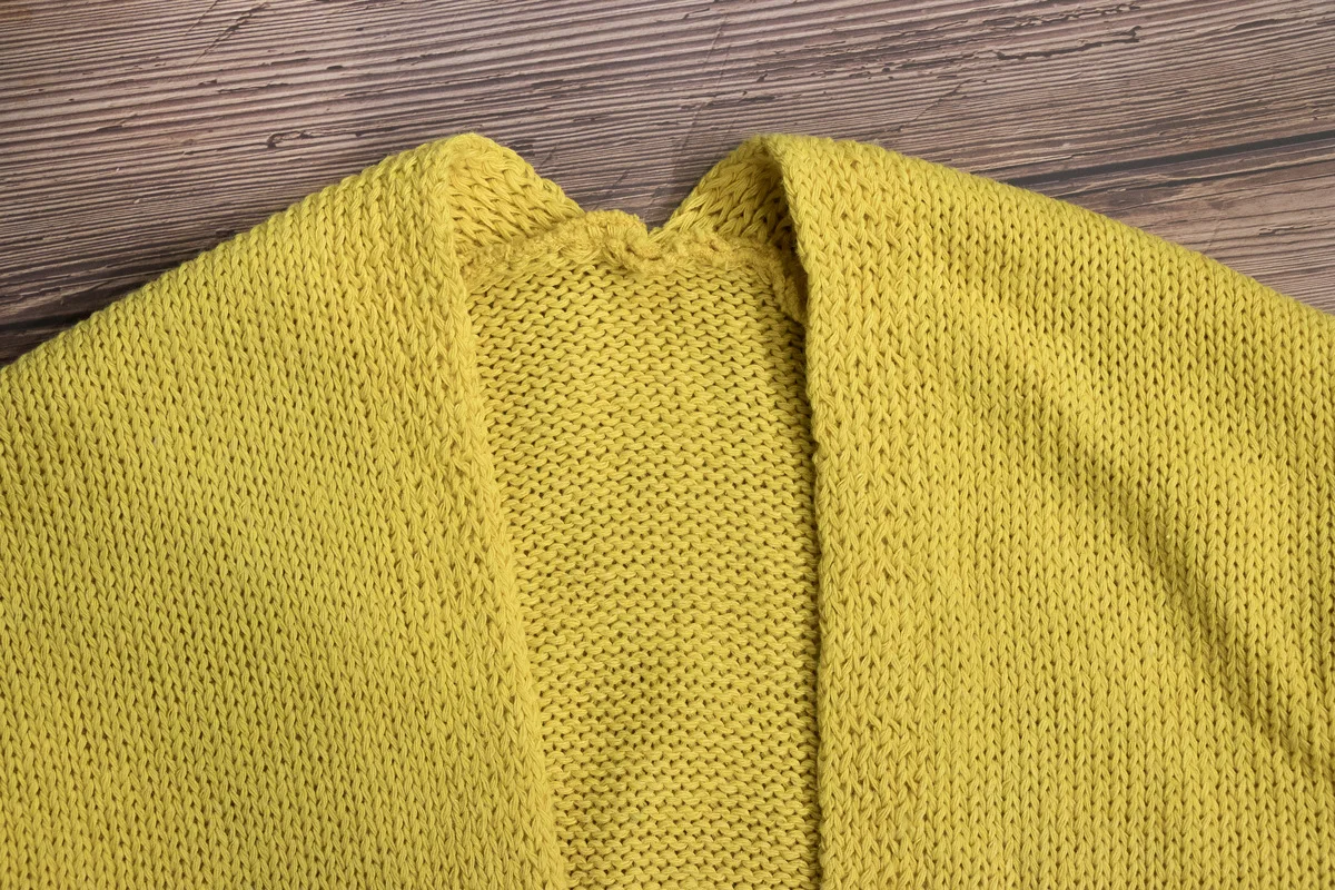 

Long Sleeve Sweater Winter Knitted Loose Oversized Casual mid-length coat fall 2020 women cardigan yellow vintage crop top