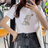 women t shirt kawaii elephant print short womens short sleeve 2021 spring summer round neck loose korean style