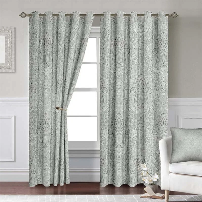 Занавеска с принтом пейсли s медальон Дамасским узором люверсы винтажные шторы