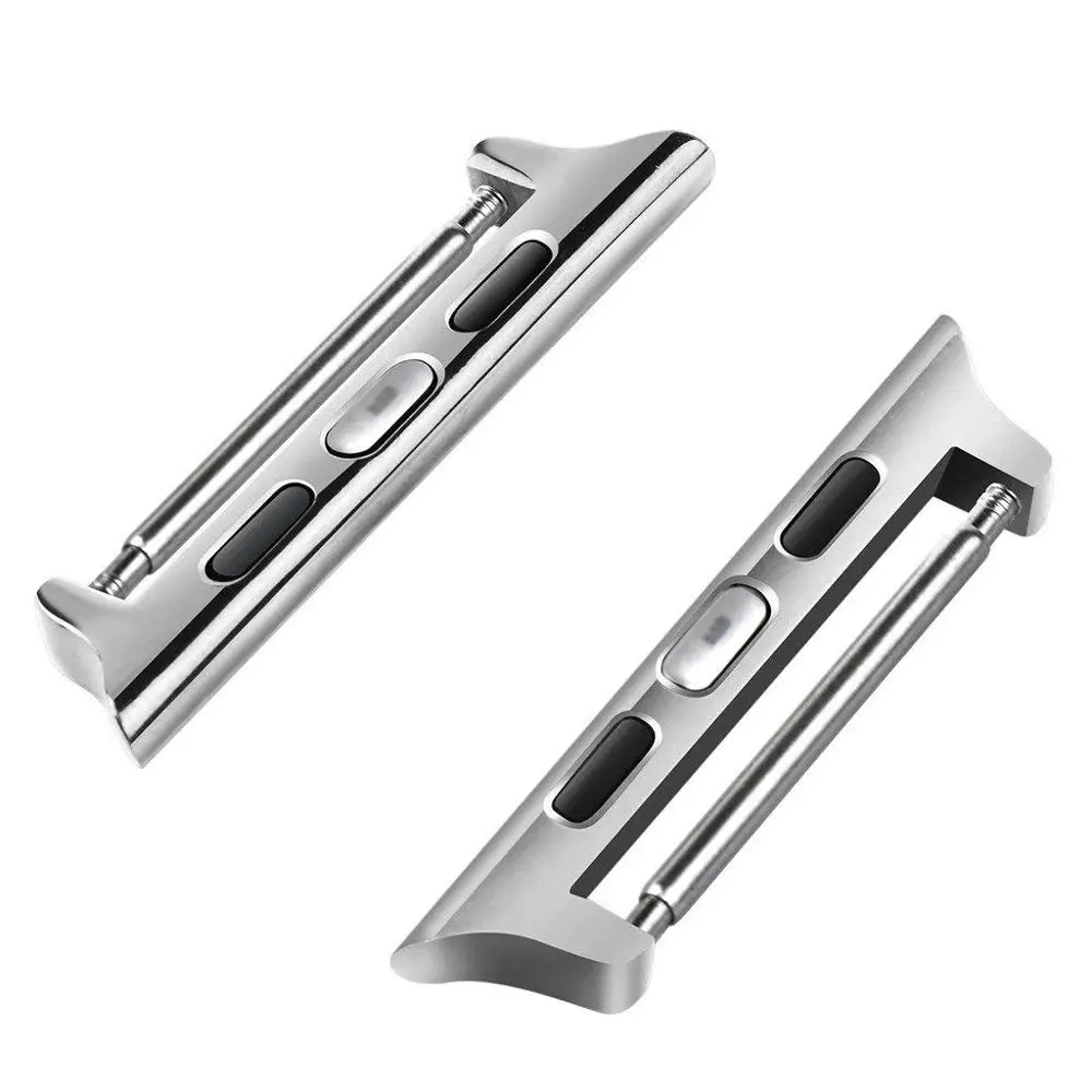 Silver 2 pcs Адаптер соединитель для Apple Watch 4 3 2 Ленточные модели легко установить бесшовные алюминиевые наручные Linker ремень разъем 38 мм 42 мм - Цвет ремешка: Silver 2 pcs