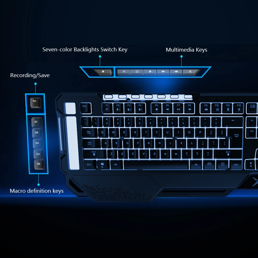 delux k9600 rgb backlight gaming keyboard 104 13 keycaps russian enlgish layout keypads with palm rest for windows gamer free global shipping