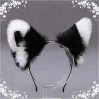 1pc cosplay hair hoop faux fur headwear cat ears head rim plush fluffy hair jewelry party hairband