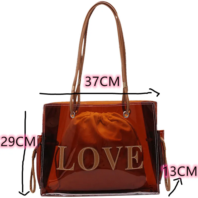 Women’s bag clear bag Transparent Bag Hand bags Large Capacity Jelly Bag clear purse Small string  Bag girl summer bag beach bag